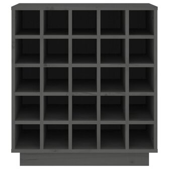 Wijnkast 55,5x34x61 cm massief grenenhout grijs