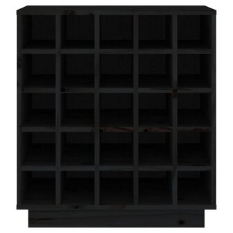 Wijnkast 55,5x34x61 cm massief grenenhout zwart