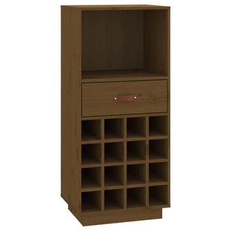 Wijnkast 45x34x100 cm massief grenenhout honingbruin