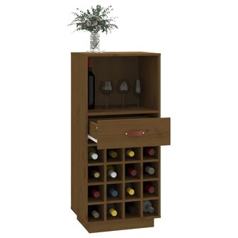 Wijnkast 45x34x100 cm massief grenenhout honingbruin