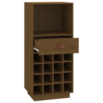 Wijnkast 45x34x100 cm massief grenenhout honingbruin