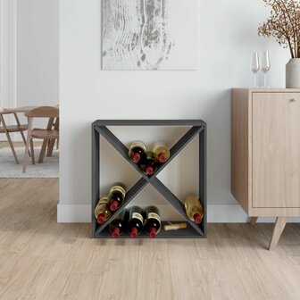 Wijnkast 62x25x62 cm massief grenenhout grijs