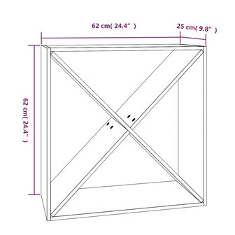 Wijnkast 62x25x62 cm massief grenenhout grijs