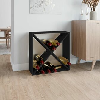 Wijnkast 62x25x62 cm massief grenenhout zwart