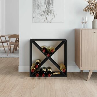 Wijnkast 62x25x62 cm massief grenenhout zwart