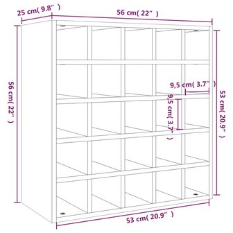 Wijnkast 56x25x56 cm massief grenenhout zwart