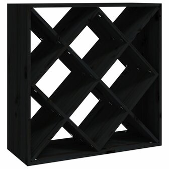 Wijnkast 62x25x62 cm massief grenenhout zwart
