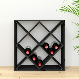 Wijnkast 62x25x62 cm massief grenenhout zwart