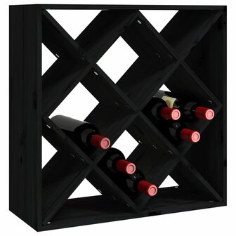 Wijnkast 62x25x62 cm massief grenenhout zwart