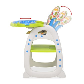 Kinderstoel met blad 3-in-1 verstelbaar blauw en groen