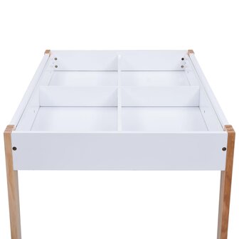 3-delige Kindertafel- en stoelenset krijtbord zwart en wit
