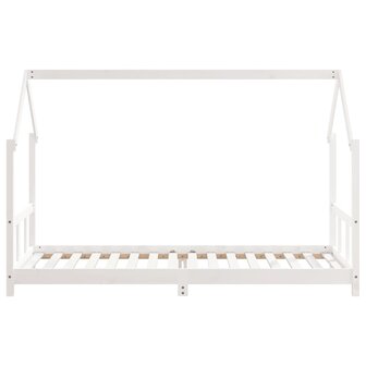 Kinderbedframe 90x200 cm massief grenenhout wit