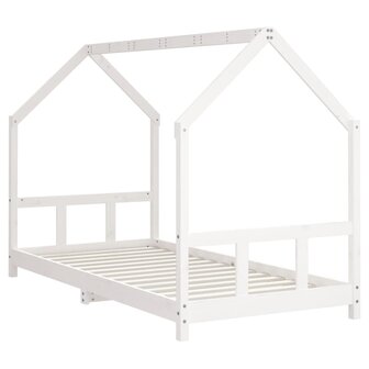 Kinderbedframe 90x200 cm massief grenenhout wit