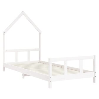 Kinderbedframe 90x190 cm massief grenenhout wit