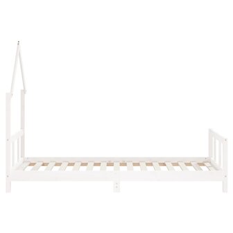 Kinderbedframe 90x190 cm massief grenenhout wit