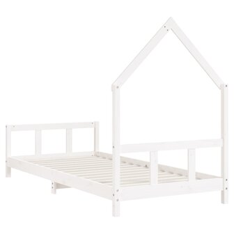Kinderbedframe 90x190 cm massief grenenhout wit