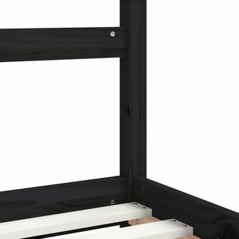 Kinderbedframe 90x200 cm massief grenenhout zwart