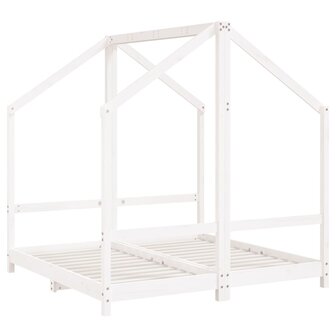 Kinderbedframe 2x(70x140 cm massief grenenhout wit
