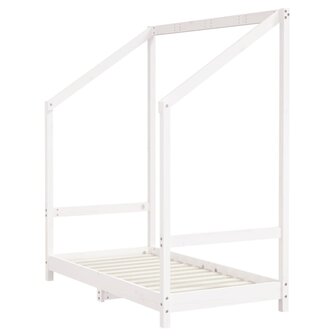 Kinderbedframe 2x(70x140 cm massief grenenhout wit
