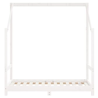 Kinderbedframe 2x(70x140 cm massief grenenhout wit