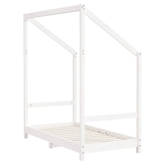 Kinderbedframe 2x(70x140 cm massief grenenhout wit