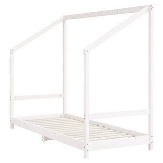 Kinderbedframe 2x(80x200) cm massief grenenhout wit