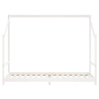 Kinderbedframe 2x(80x200) cm massief grenenhout wit