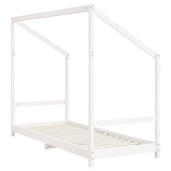 Kinderbedframe 2x(80x200) cm massief grenenhout wit