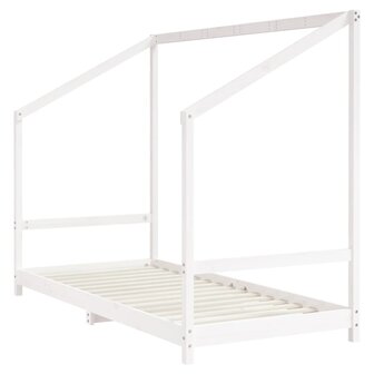 Kinderbedframe 2x(90x200) cm massief grenenhout wit