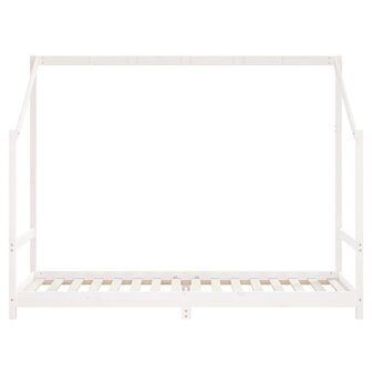 Kinderbedframe 2x(90x200) cm massief grenenhout wit