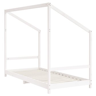 Kinderbedframe 2x(90x200) cm massief grenenhout wit