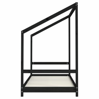 Kinderbedframe 2x(90x190) cm massief grenenhout zwart