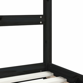 Kinderbedframe 2x(90x190) cm massief grenenhout zwart