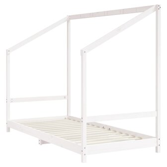 Kinderbedframe 2x(90x190) cm massief grenenhout wit