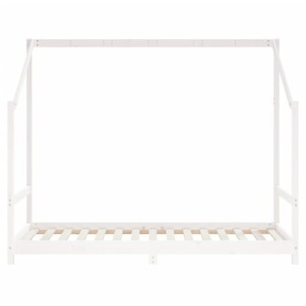 Kinderbedframe 2x(90x190) cm massief grenenhout wit
