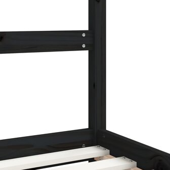 Kinderbedframe 2x(80x160) cm massief grenenhout zwart
