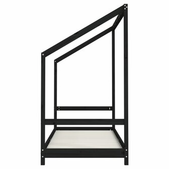 Kinderbedframe 2x(80x200) cm massief grenenhout zwart