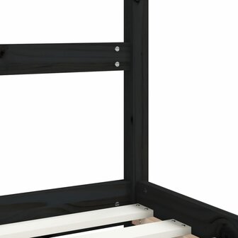 Kinderbedframe 2x(80x200) cm massief grenenhout zwart