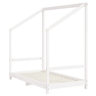 Kinderbedframe 2x(80x160) cm massief grenenhout wit