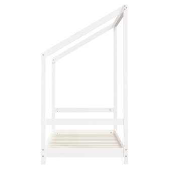 Kinderbedframe 2x(80x160) cm massief grenenhout wit