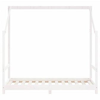 Kinderbedframe 2x(80x160) cm massief grenenhout wit