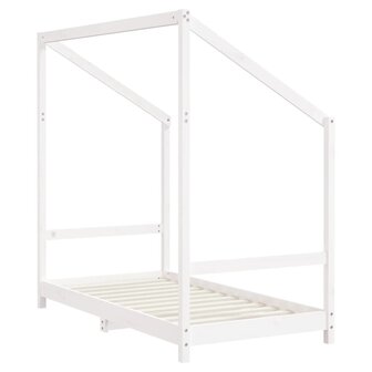 Kinderbedframe 2x(80x160) cm massief grenenhout wit
