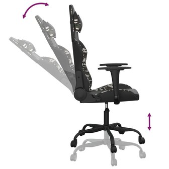 Gamestoel kunstleer zwart en camouflage
