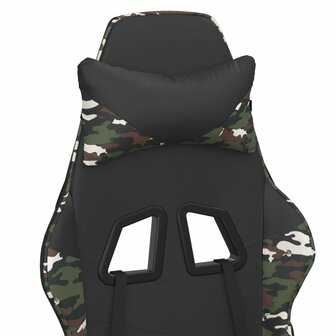Gamestoel kunstleer zwart en camouflage