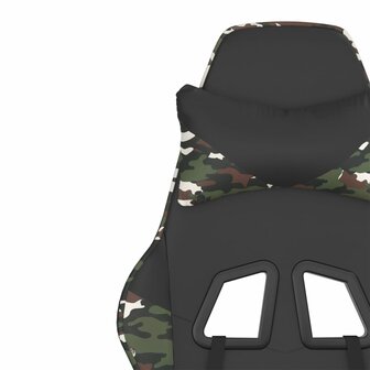 Gamestoel kunstleer zwart en camouflage