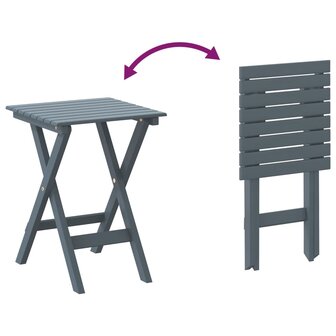 Schommelstoel met inklapbare tafel massief populierenhout grijs