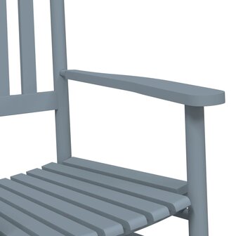 Schommelstoel met inklapbare tafel massief populierenhout grijs
