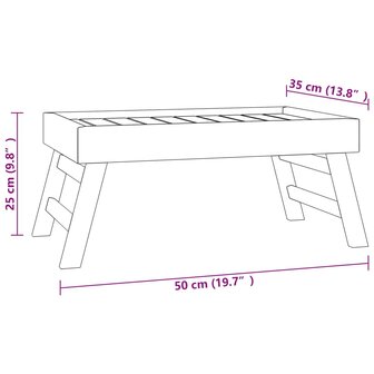Dienblad inklapbaar 55x35x25 cm massief teakhout