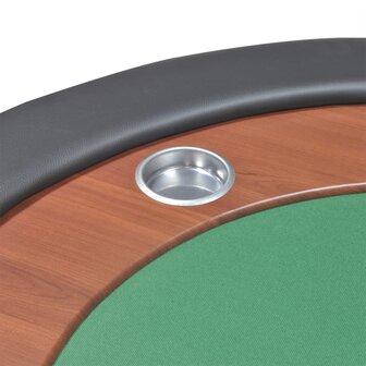 Pokertafel voor 10 personen met dealervak en fichebak groen