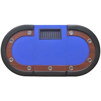 Pokertafel voor 10 personen met dealervak en fichebak blauw